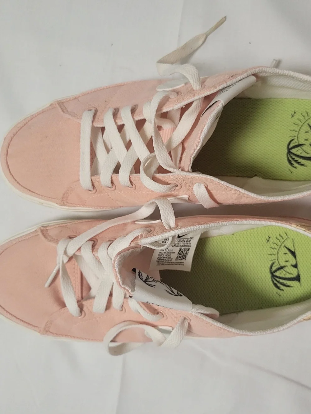 Nike Light Pink Canvas Low-Top Sneakers with White Accents